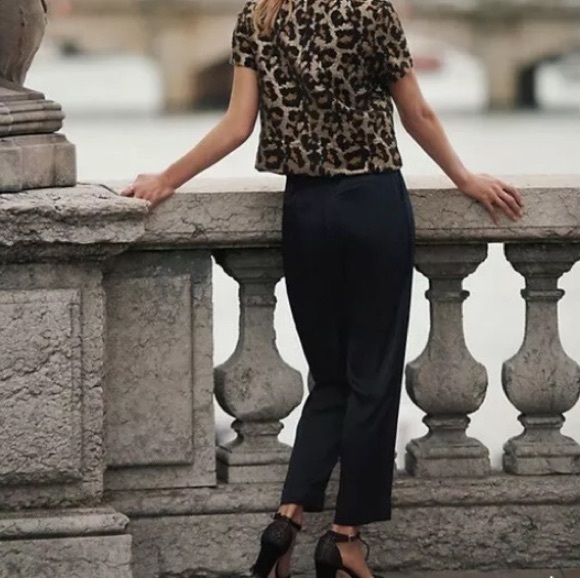 Anthropologie Ettitwa Black Satin High Waist Pants - Picture 7 of 7